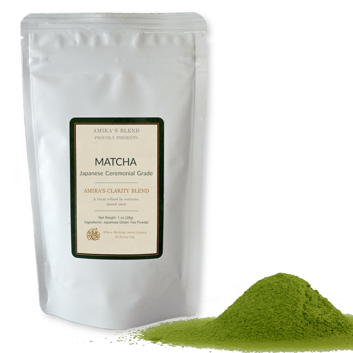 Amira’s Clarity Blend – Japanese Ceremonial Grade Matcha 1oz